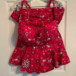 Torrid skull red paisley tankini top & bottoms